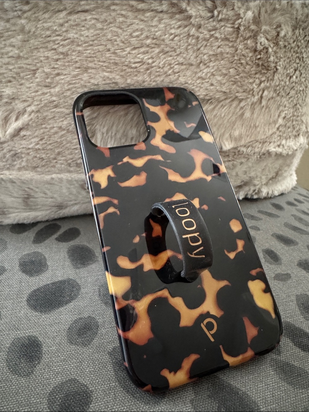 Loopy Case Tortoiseshell Loop Phone Case - Black, Brown & Tan